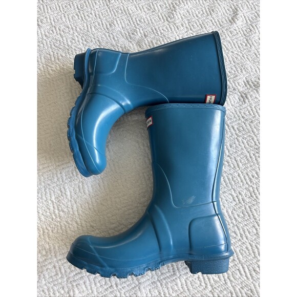 Hunter Shoes - Hunter Original Short Teal Blue Wellies Rain Boot Cuttle SZ 9 US